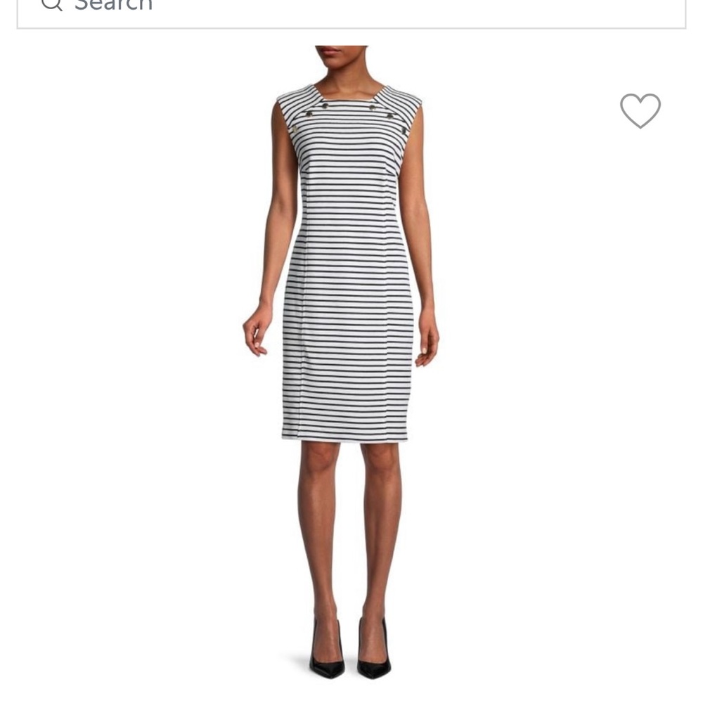 Sleeveless Striped Sheath Dress